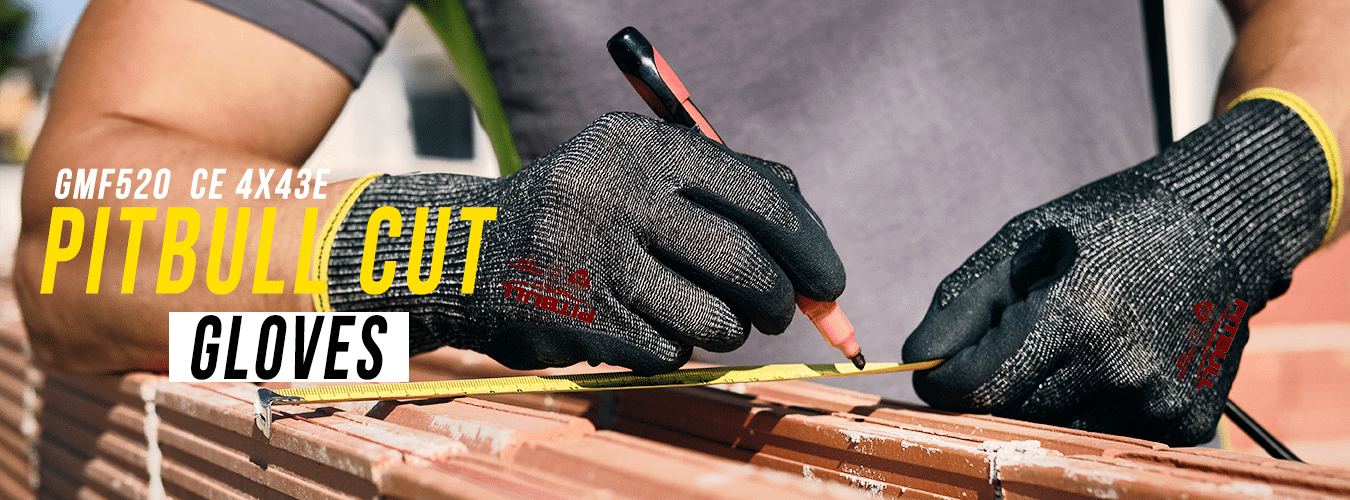 A pair of micro foam gloves shrink wrapped in a package